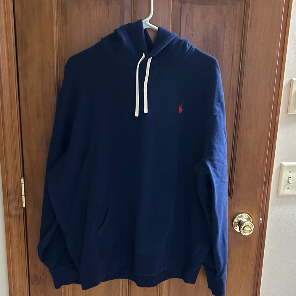 Ralph Lauren Dark Blue Hoodie with Red Emblem